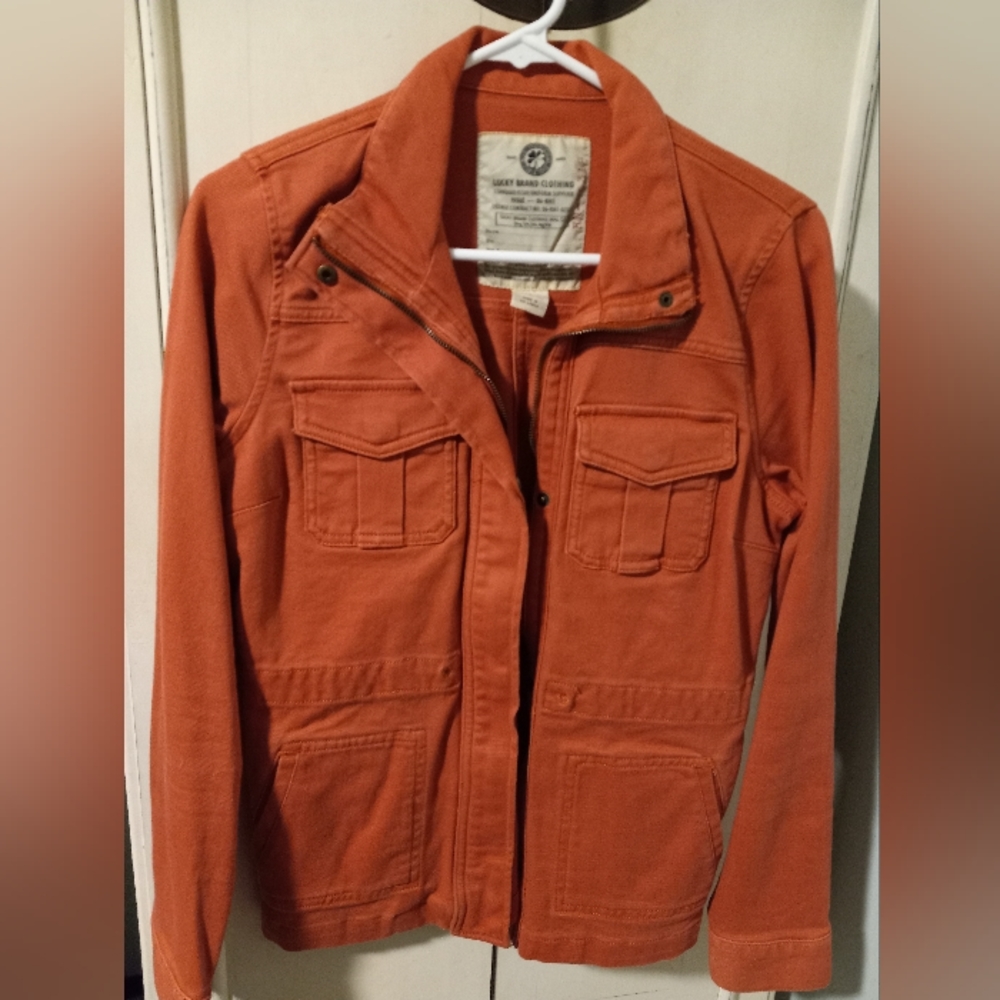 Lucky Brand Ultility Jacket Women's Small Salmon
